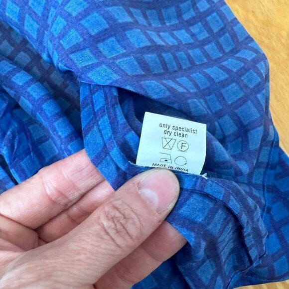 Anthropologie Conditions Apply Tiered Tiered Midi Dress Size Small Gray/Blue - Picture 9 of 11